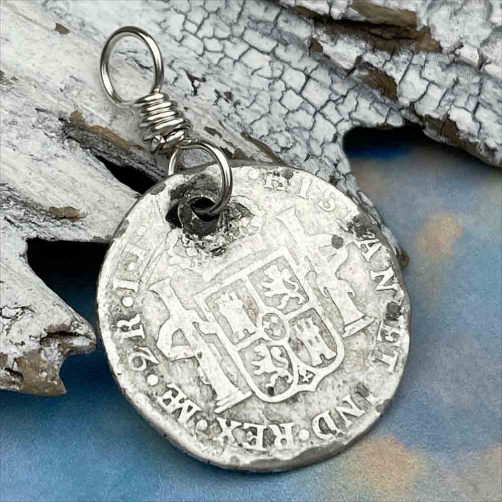 Pirate Chic Silver 2 Reale Spanish Portrait Dollar Dated 1794 - the Legendary "Piece of Eight" Pendant