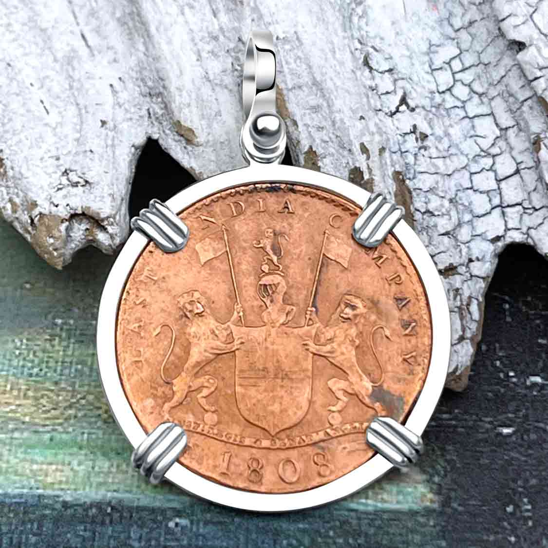 Admiral Gardner Shipwreck Ten Cash Coin Grade 1+ Sterling Silver Pendant