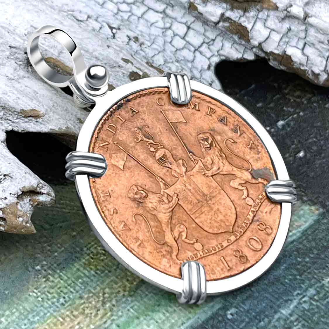Admiral Gardner Shipwreck Ten Cash Coin Grade 1+ Sterling Silver Pendant