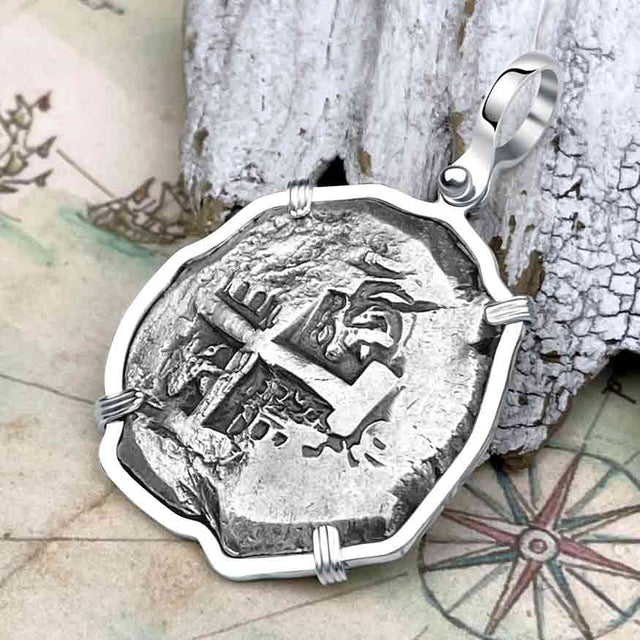 1757 Pirate Era Spanish 8 Reale "Piece of Eight" Sterling Silver Pendant
