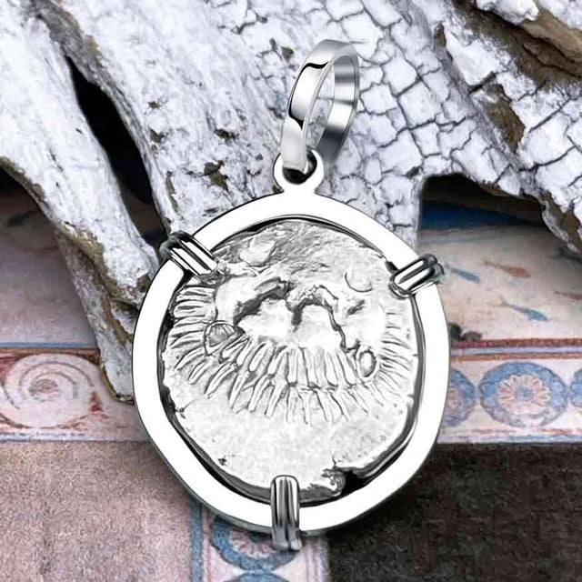 Lycian Dynasts Triskeles Silver 1/3 Stater Circa 380 BC Coin 14K White Gold Pendant