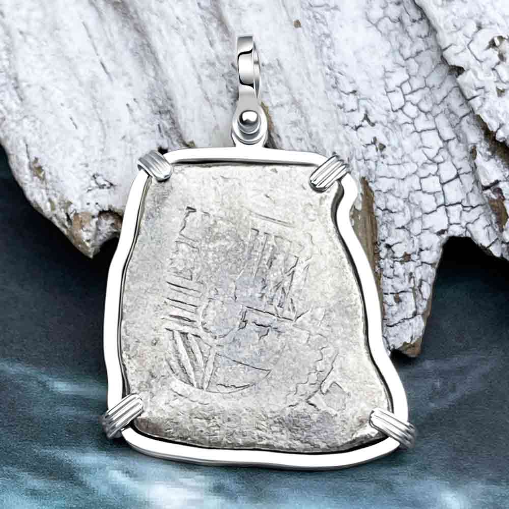 Joanna Shipwreck 4 Reale Cob &quot;Piece of 8&quot; Coin Sterling Pendant