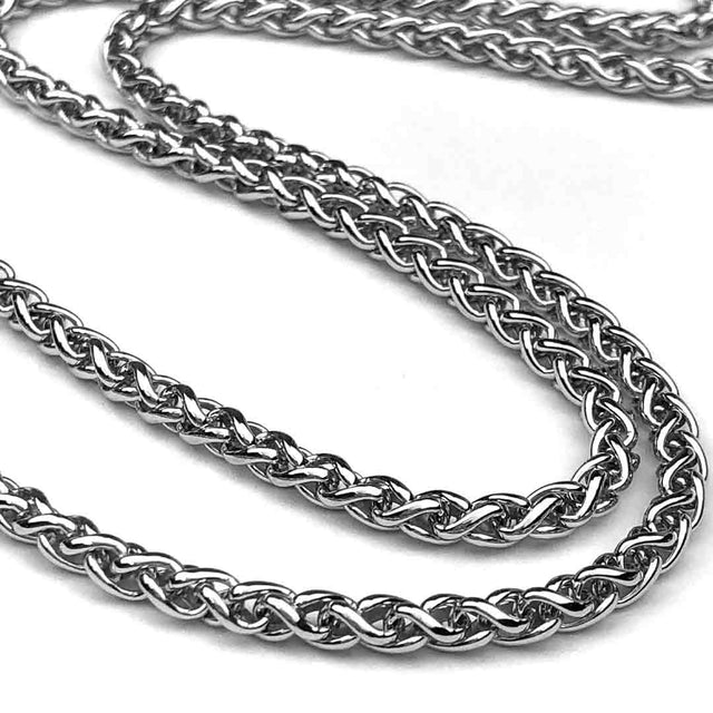 3.0 mm Antiqued Sterling Silver Wheat Chain - LUXURY WEIGHT