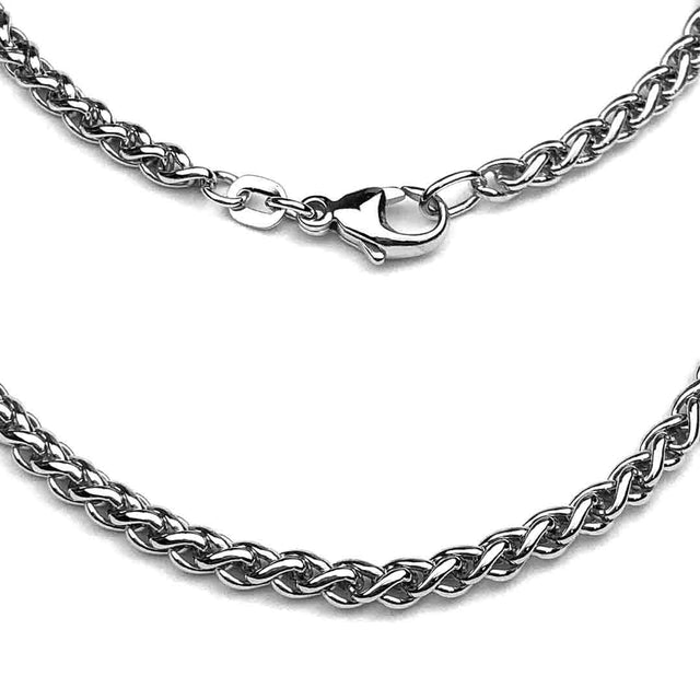 3.0 mm Antiqued Sterling Silver Wheat Chain - LUXURY WEIGHT