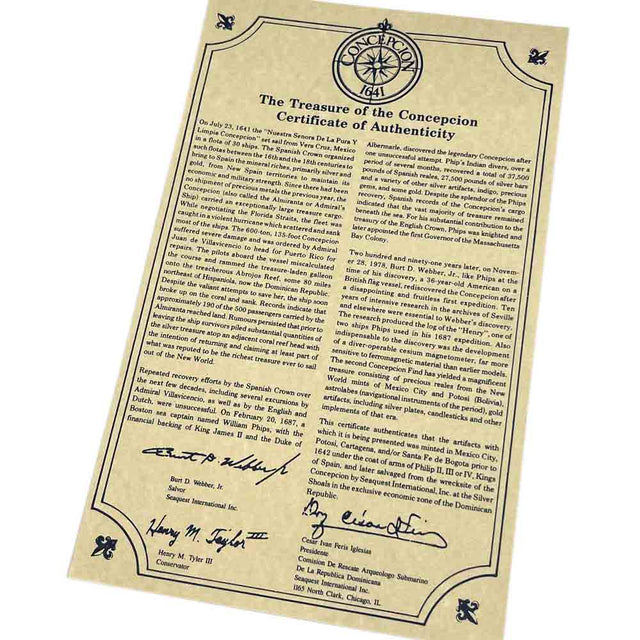 Cannon Beach Treasure Company Burt Webber Concepcion Original Certificate of Authenticity