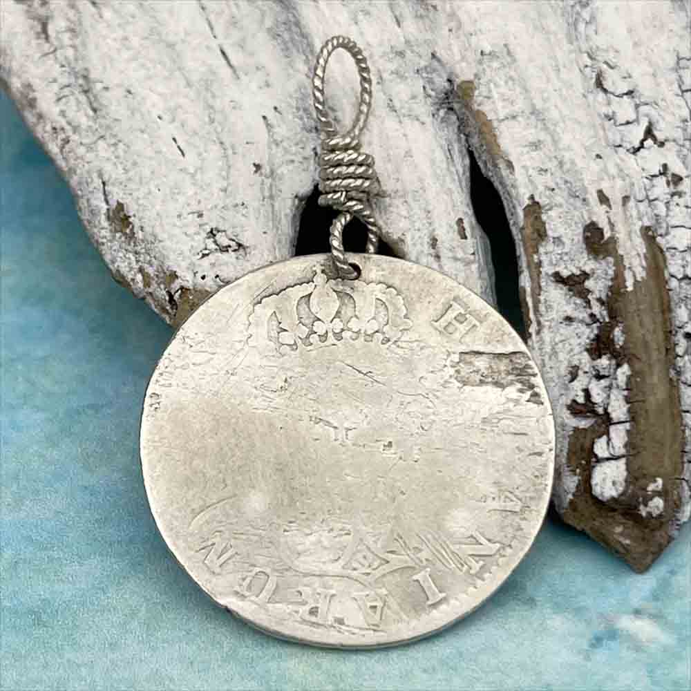 Pirate Chic Silver 2 Reale Spanish Portrait Dollar Dated 1801 - the Legendary &quot;Piece of Eight&quot; Pendant
