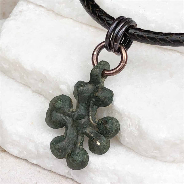 Medieval Byzantine Devotional Bronze Cross Necklace circa 1,000 AD