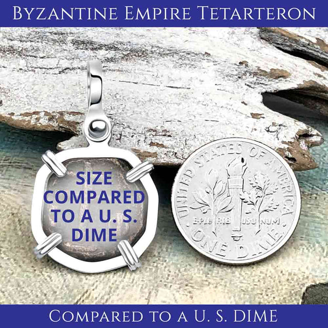 Byzantine Bronze Tetarteron Coin Circa 1092 - Lord Guard and Protect – Sterling Silver Pendant | Artifact #3736