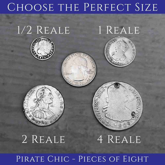 Pirate Chic 2 Reale Spanish Silver Portrait Dollar the Legendary Piece of 8 Pendant | Artifact #5380