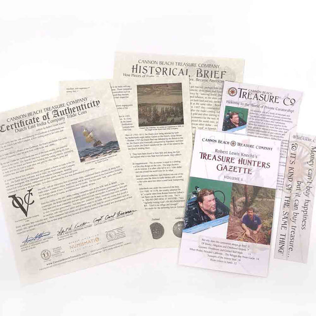 VOC - Dutch East India Company Shipwreck 1790 LARGE 2 Duit Sterling Silver Pendant Coin Certificate of Authenticity