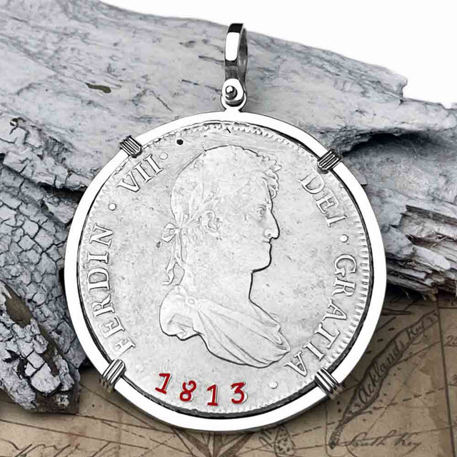 Silver 8 Reale Spanish Portrait Dollar Dated 1813 - the Legendary "Piece of Eight" Necklace