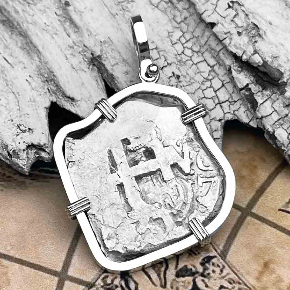 1761 Spanish 4 Reale Pirate "Piece of Eight" Sterling Silver Pendant