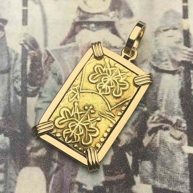 The Coins of the Last Samurai & Shogunate Gold Nibu-Kin Necklace in 14K Gold