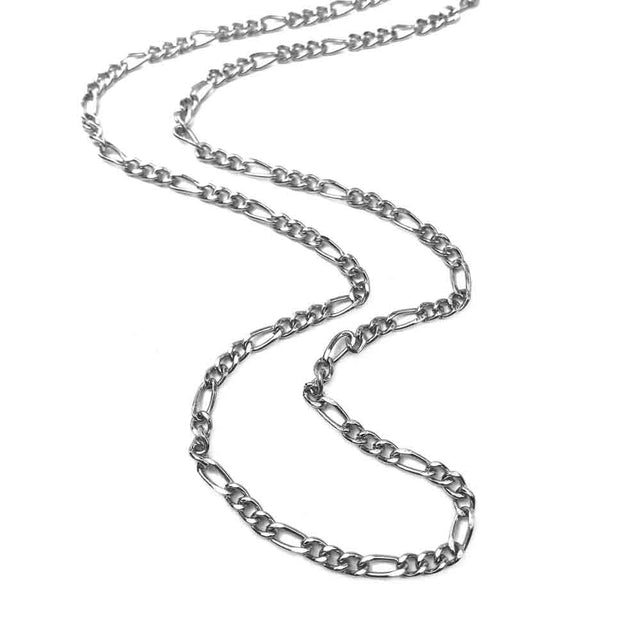 3.0 mm Antiqued Stainless Steel Figaro Chain