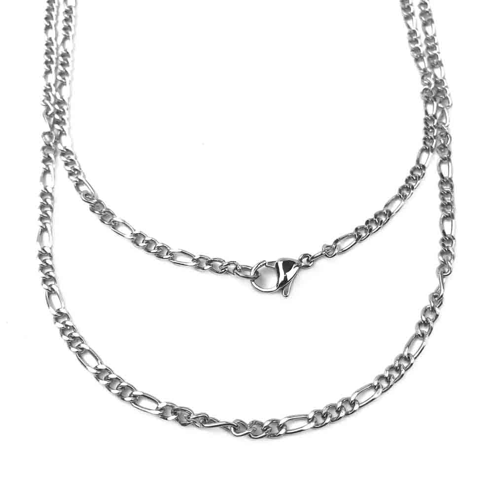 3.0 mm Antiqued Stainless Steel Figaro Chain