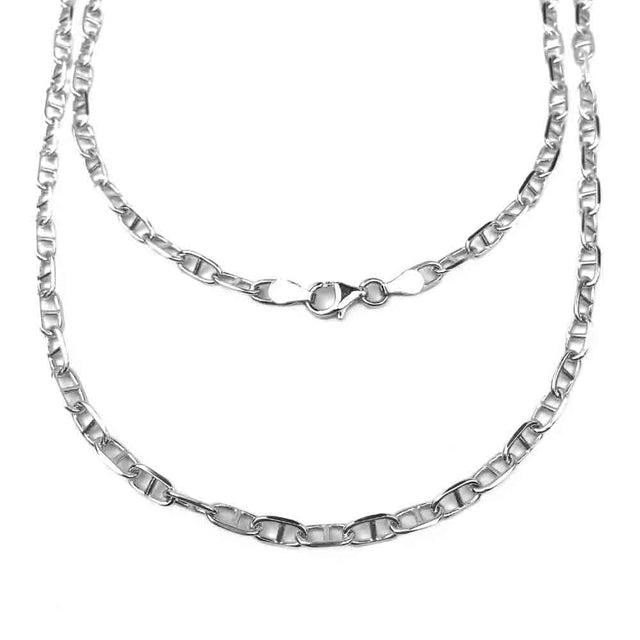 3.6 mm Sterling Silver Antiqued Anchor Chain