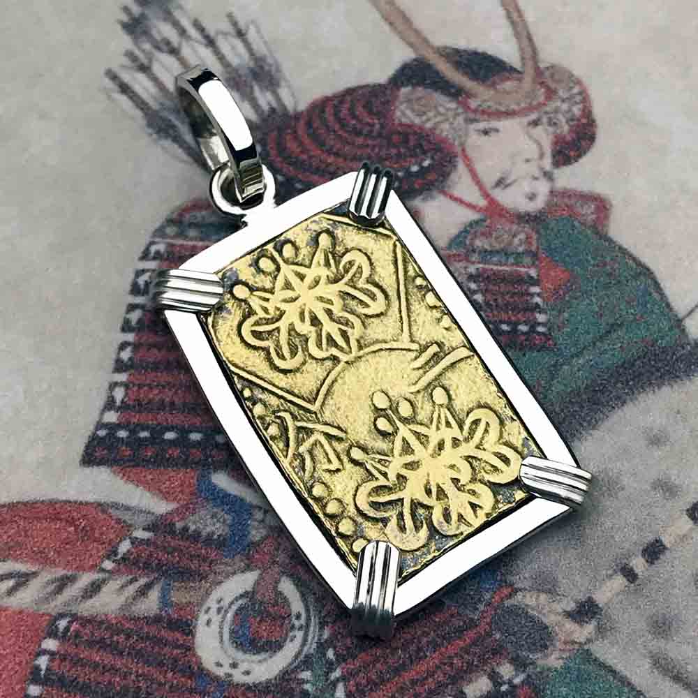 The Coins of the Last Samurai & Shogunate Gold Nibu-Kin Pendant in Sterling Silver