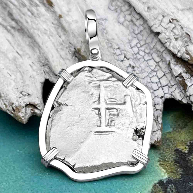 Pirate Era 1738 Spanish 4 Reale "Piece of Eight" Sterling Silver Pendant