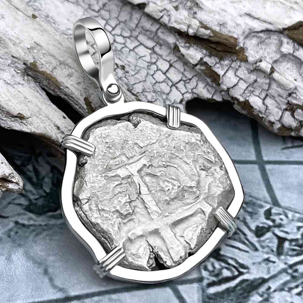 Pirate Era 1752 Spanish 4 Reale "Piece of Eight" Sterling Silver Pendant