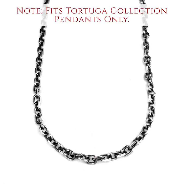 6.5 mm LUXURY WEIGHT Sterling Silver Antiqued Tortuga Anchor Chain
