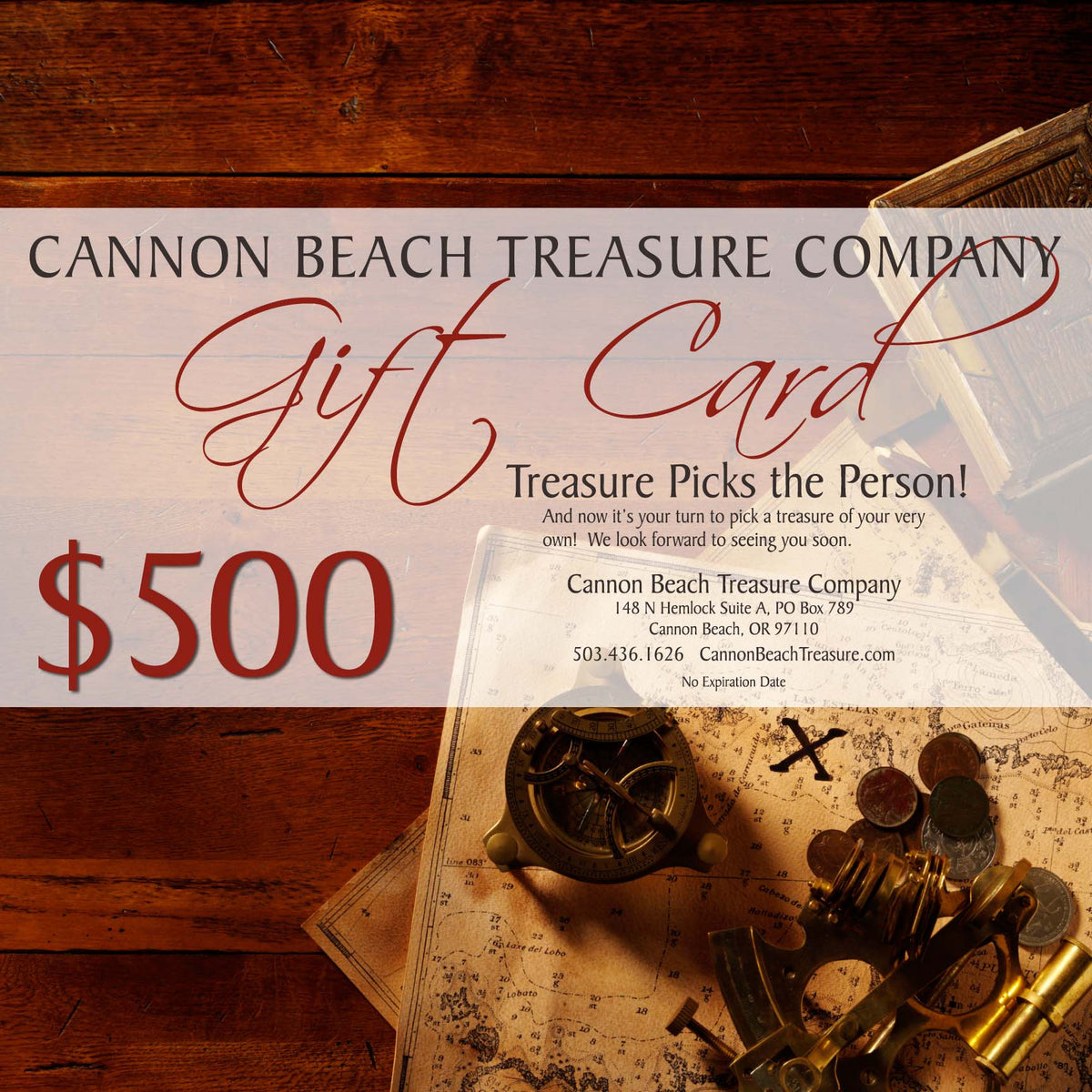 Cannon Beach Treasure Company Gift Card $500