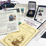 EXTREMELY RARE Real 8 Company Original Certificate 1715 Fleet Shipwreck 8 Reale Piece of Eight 14K Gold Pendant | Artifact #5015
