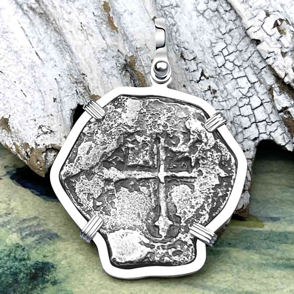 Concepcion Shipwreck 4 Reale Silver Piece of 8 Sterling Silver Pendant