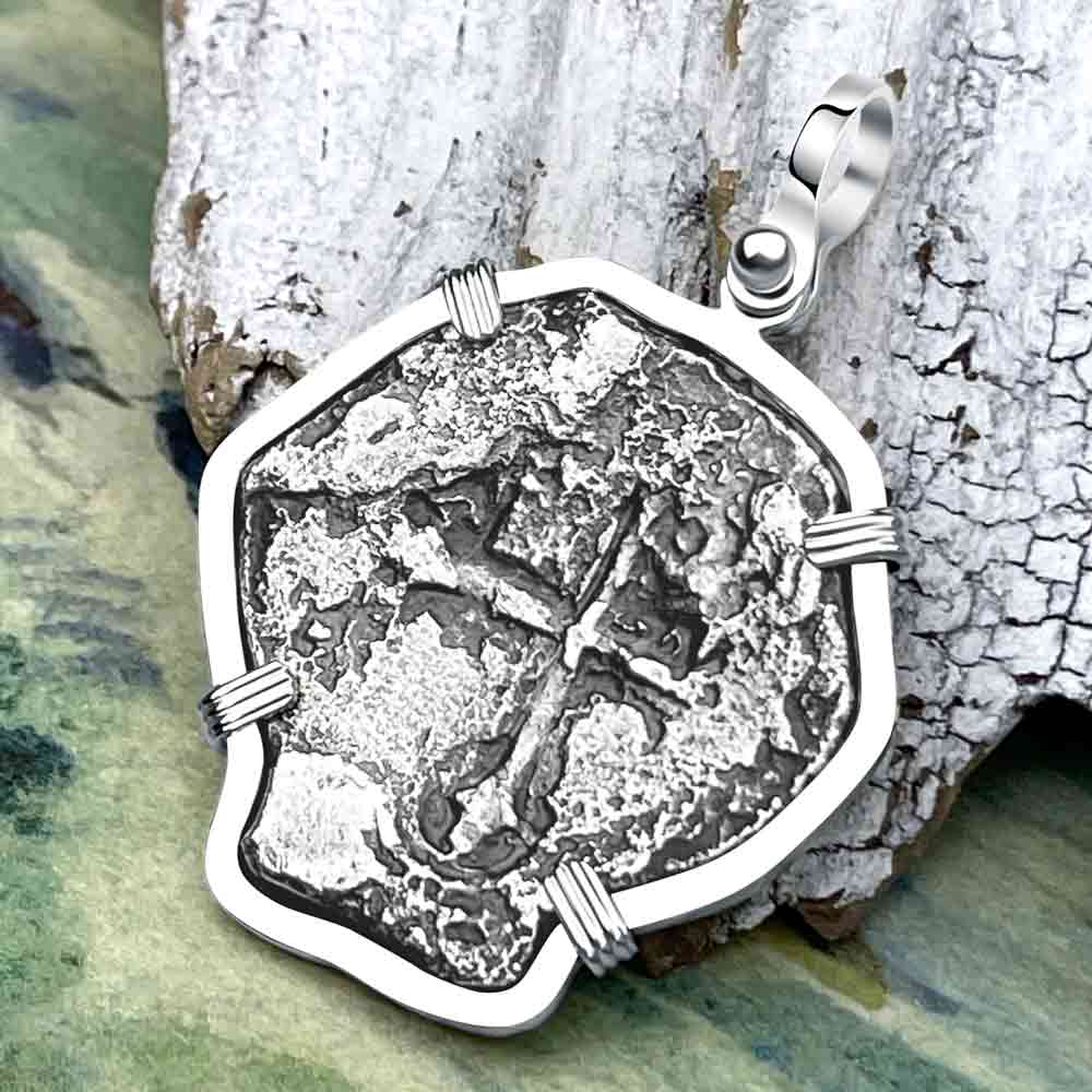 Concepcion Shipwreck 4 Reale Silver Piece of 8 Sterling Silver Pendant