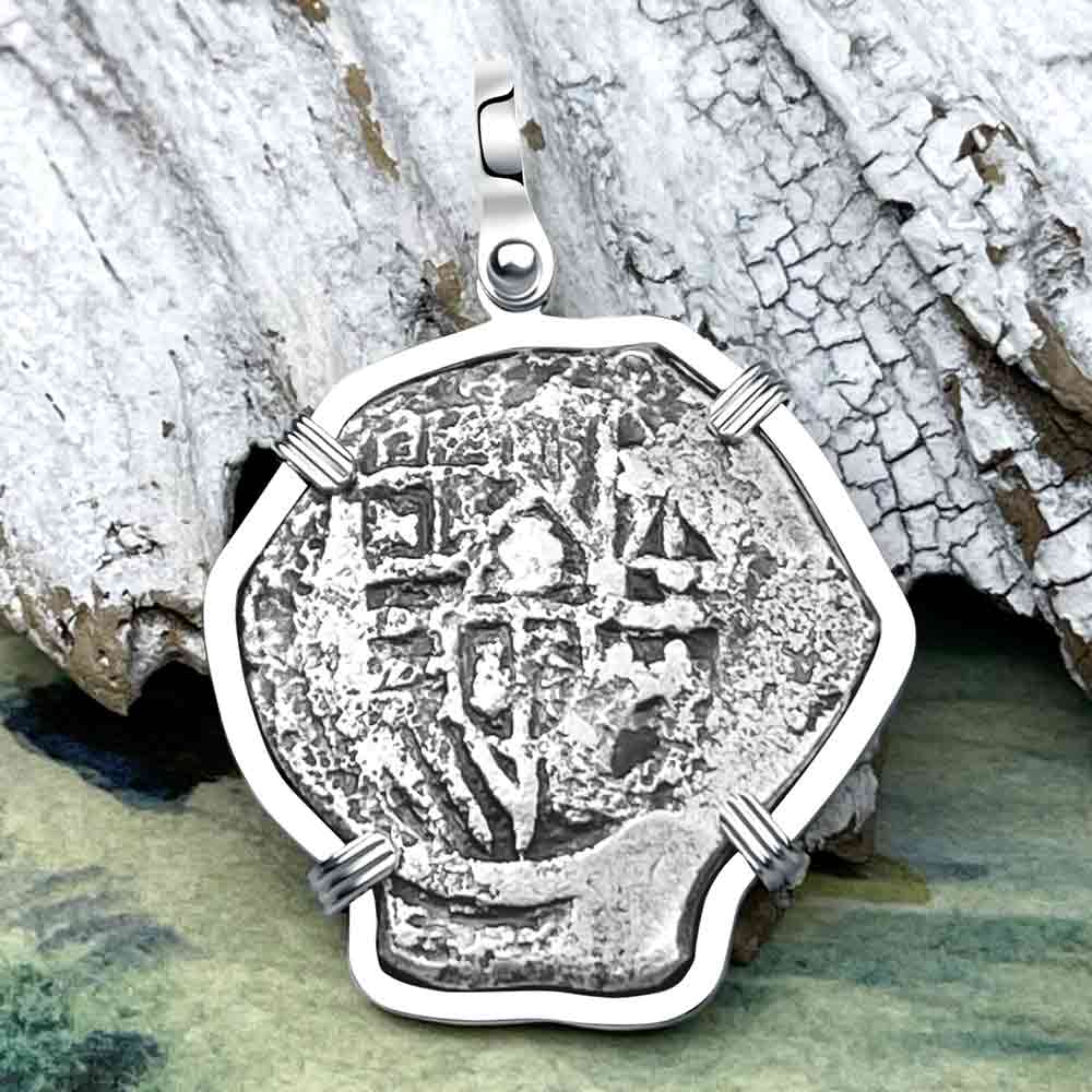 Concepcion Shipwreck 4 Reale Silver Piece of 8 Sterling Silver Pendant