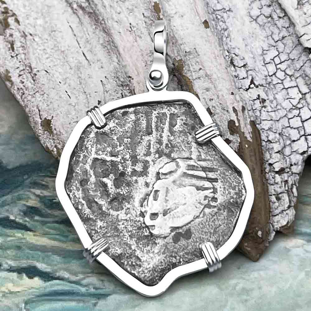 Concepcion Shipwreck 4 Reale Silver Piece of 8 Sterling Silver Pendant | Artifact #3001