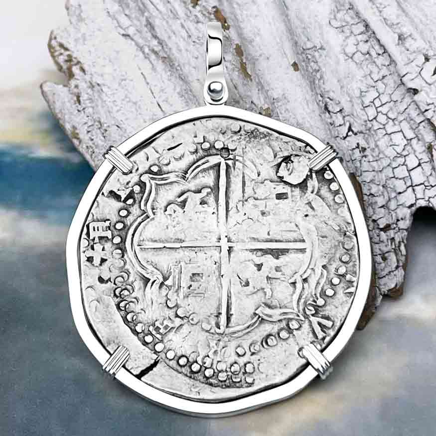 Pirate Era Spanish 8 Reale &quot;Piece of Eight&quot; Sterling Silver Pendant