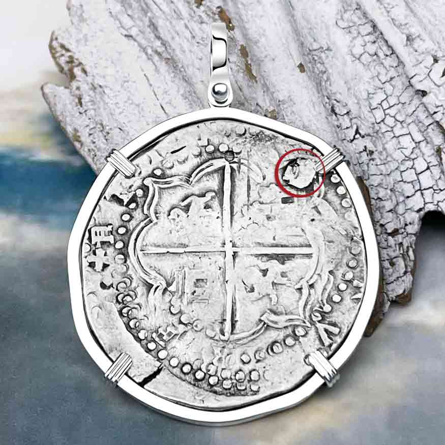 Pirate Era Spanish 8 Reale &quot;Piece of Eight&quot; Sterling Silver Pendant