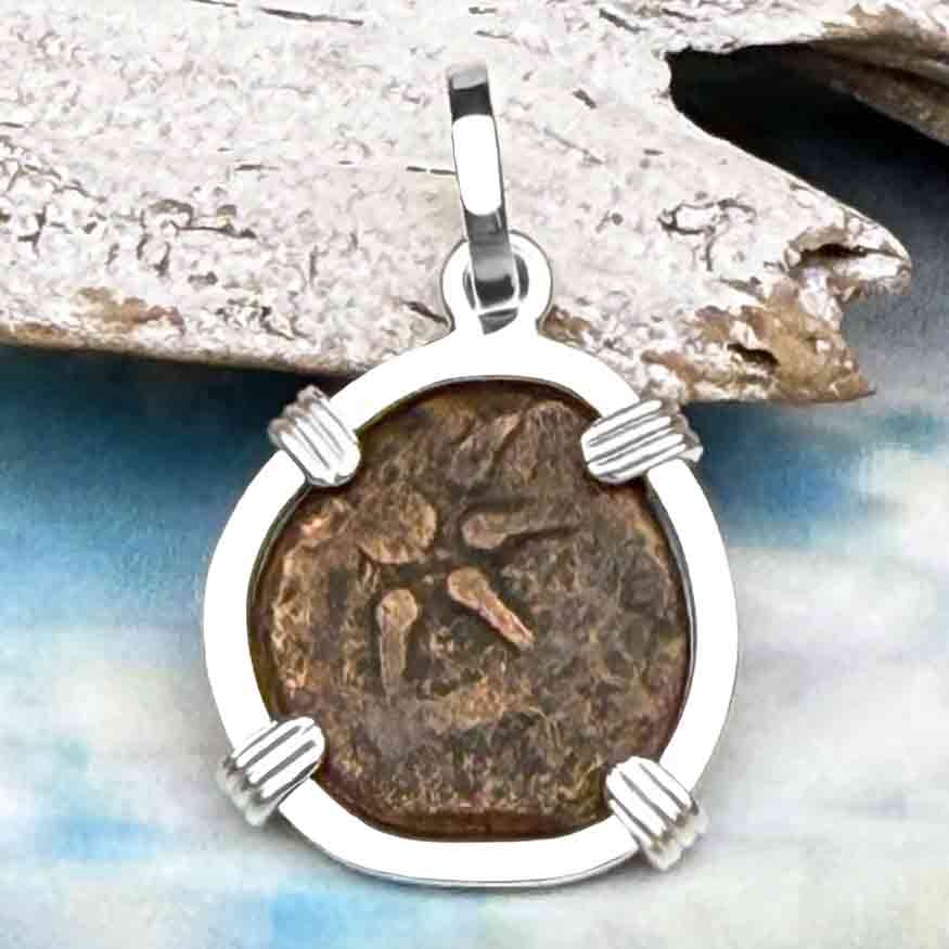 Biblical Widow&#39;s Mite in a Sterling Silver Pendant