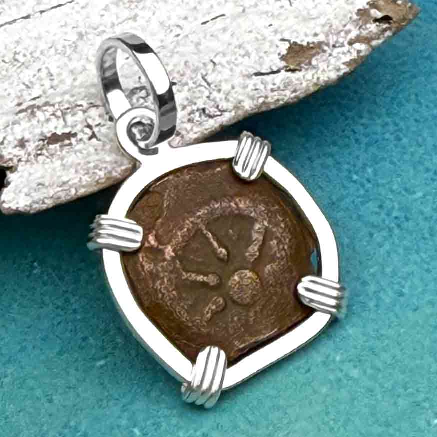 Biblical Widow&#39;s Mite in a Sterling Silver Pendant