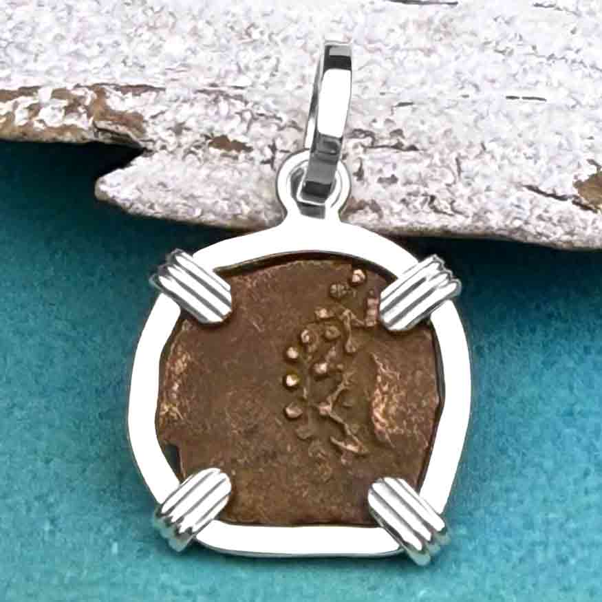 Biblical Widow&#39;s Mite in a Sterling Silver Pendant