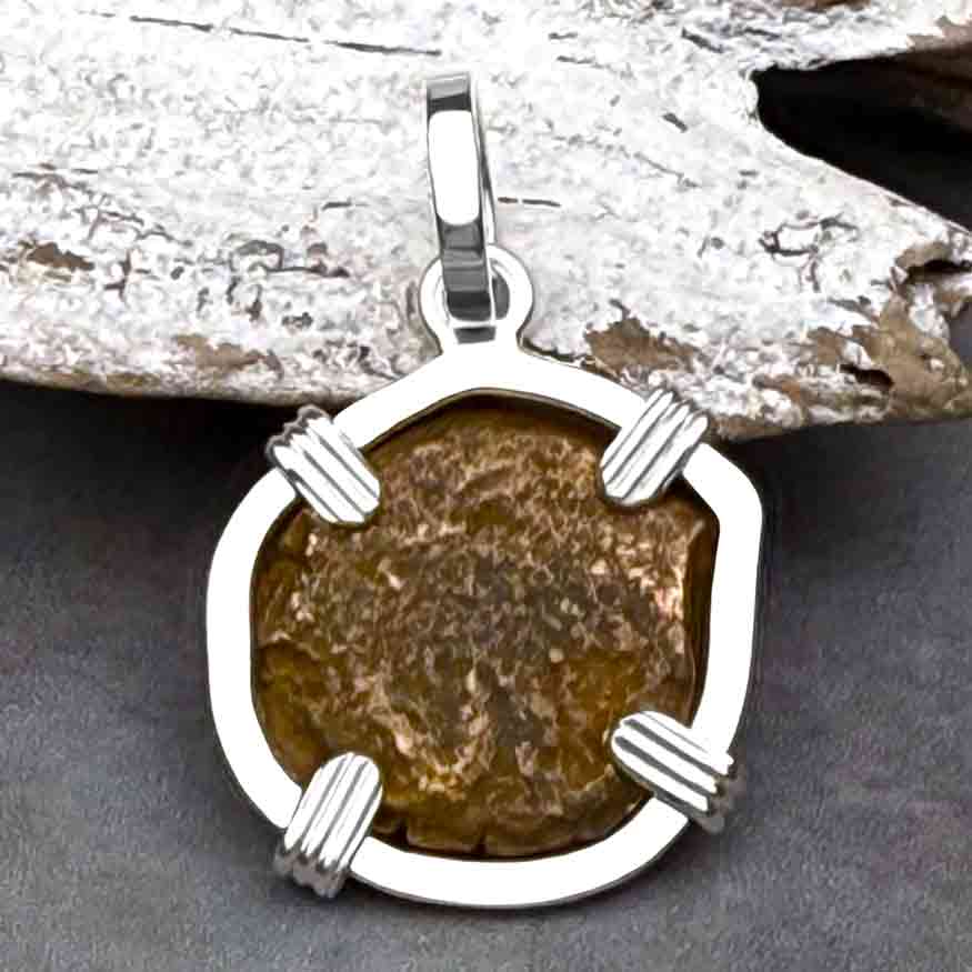 Biblical Widow&#39;s Mite in a Sterling Silver Pendant