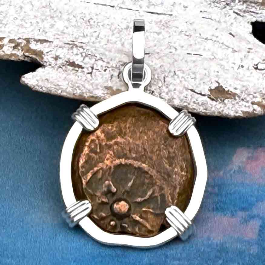 Biblical Widow&#39;s Mite in a Sterling Silver Pendant