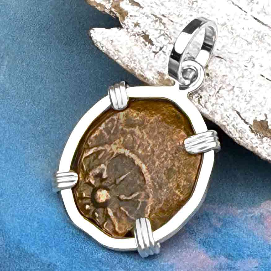 Biblical Widow&#39;s Mite in a Sterling Silver Pendant