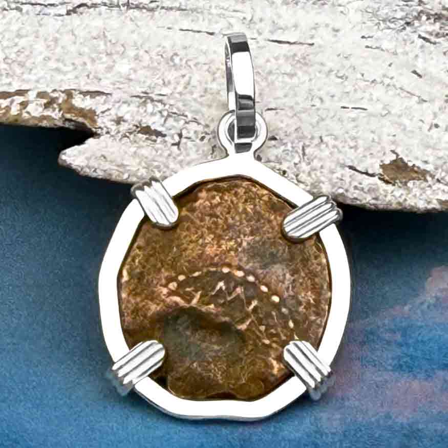 Biblical Widow&#39;s Mite in a Sterling Silver Pendant