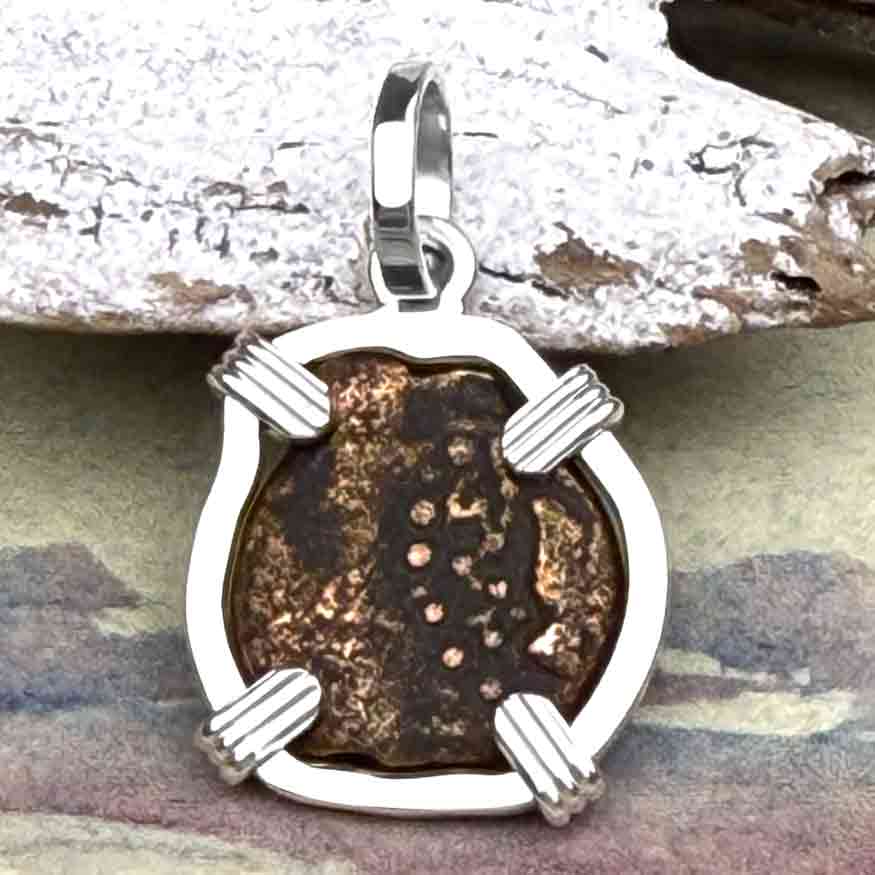 Biblical Widow&#39;s Mite in a Sterling Silver Pendant