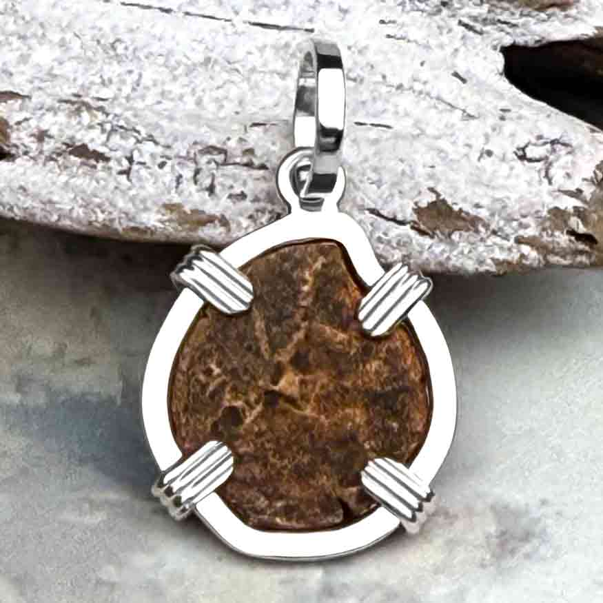 Biblical Widow&#39;s Mite in a Sterling Silver Pendant