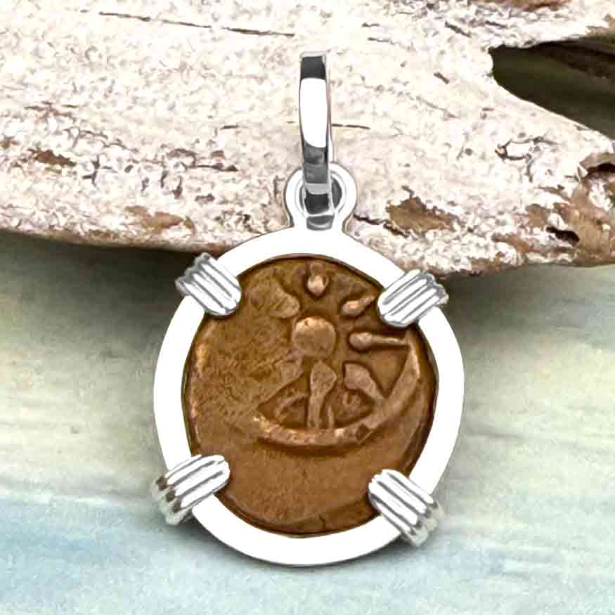 Biblical Widow&#39;s Mite in a Sterling Silver Pendant