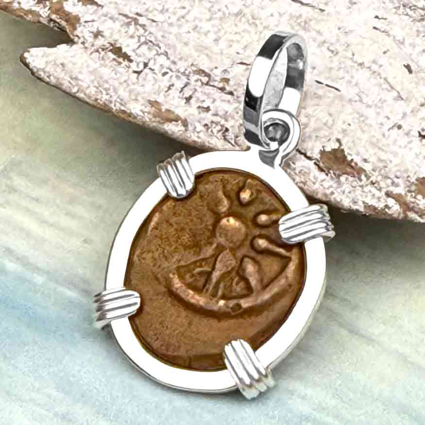 Biblical Widow&#39;s Mite in a Sterling Silver Pendant