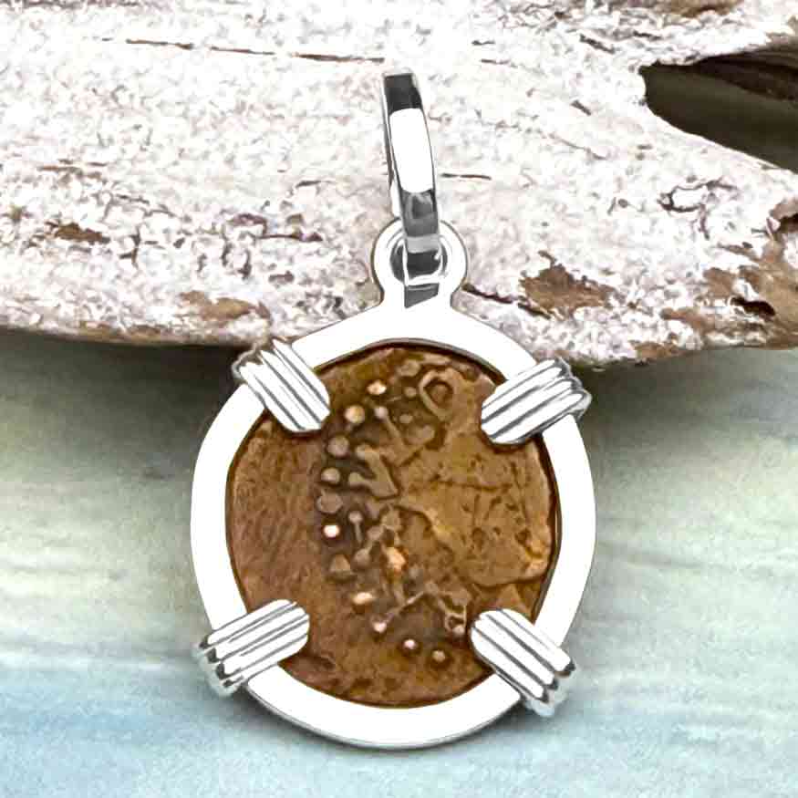 Biblical Widow&#39;s Mite in a Sterling Silver Pendant