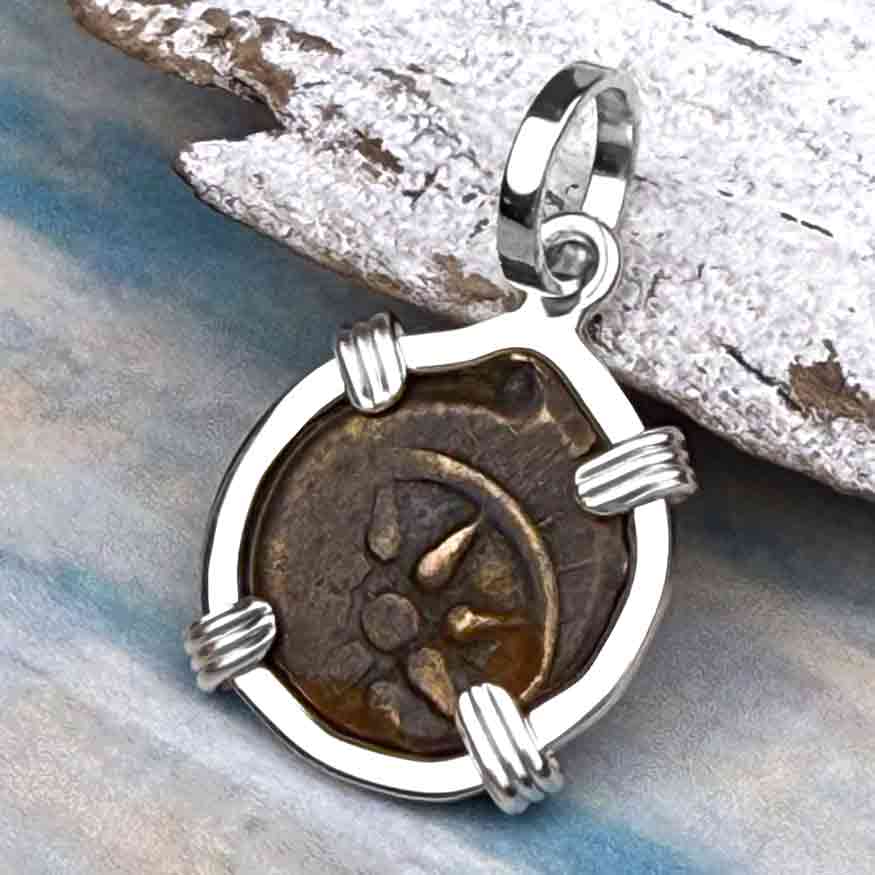 Biblical Widow&#39;s Mite in a Sterling Silver Pendant