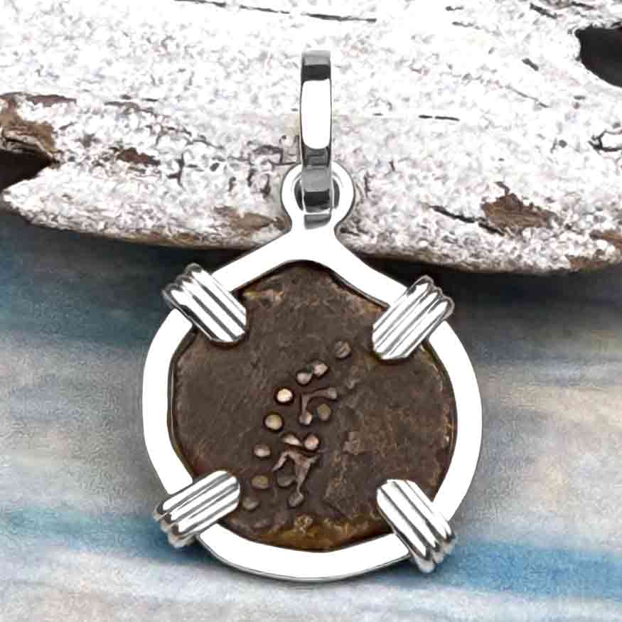 Biblical Widow&#39;s Mite in a Sterling Silver Pendant