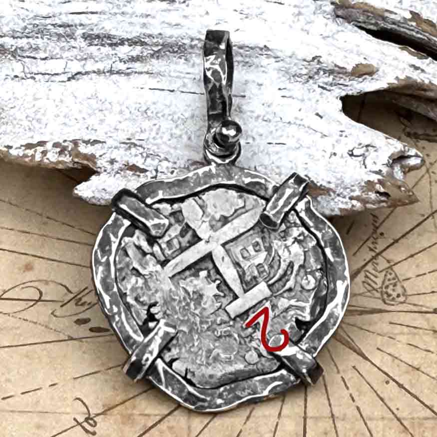 1766 Pirate Era Spanish 2 Reale &quot;Piece of Eight&quot; Sterling Silver TORTUGA COLLECTION Pendant