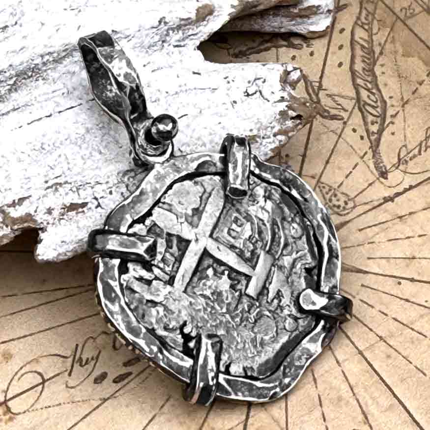 1766 Pirate Era Spanish 2 Reale &quot;Piece of Eight&quot; Sterling Silver TORTUGA COLLECTION Pendant