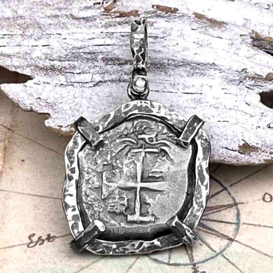 1744 Pirate Era Spanish 2 Reale &quot;Piece of Eight&quot; Sterling Silver TORTUGA COLLECTION Pendant