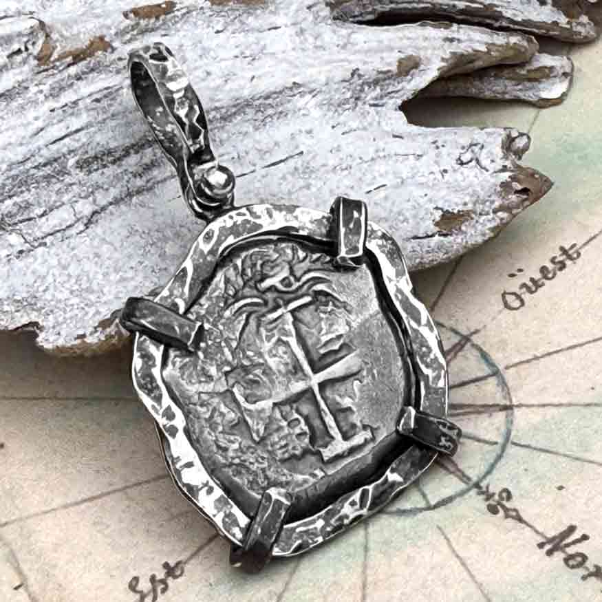 1744 Pirate Era Spanish 2 Reale &quot;Piece of Eight&quot; Sterling Silver TORTUGA COLLECTION Pendant